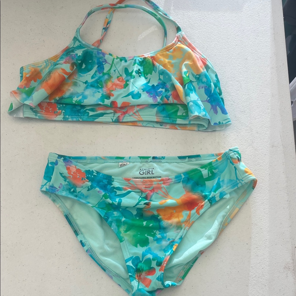 Athleta Colorful Floral Kids Bikini